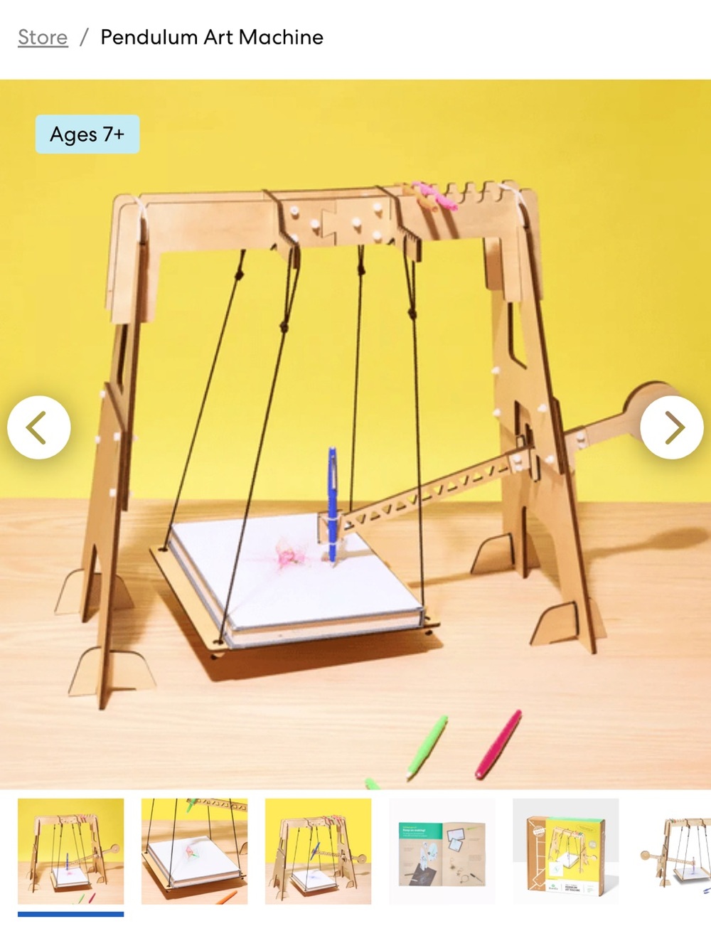 KiwiCo Pendulum Art Machine Kids Drawing Kit - Natural Wood